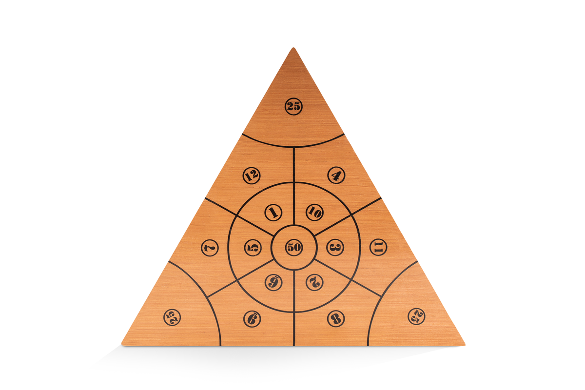 Jeu De Palets Triangolo En Bois - 2 Faces, Intérieur & Extérieur, Idéal Famille Et Amis